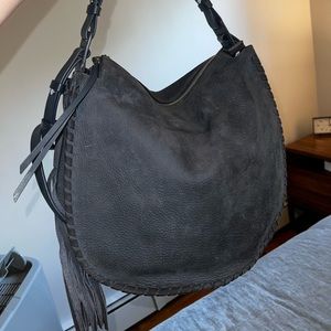 ALLSAINTS Mori Leather Hobo navy